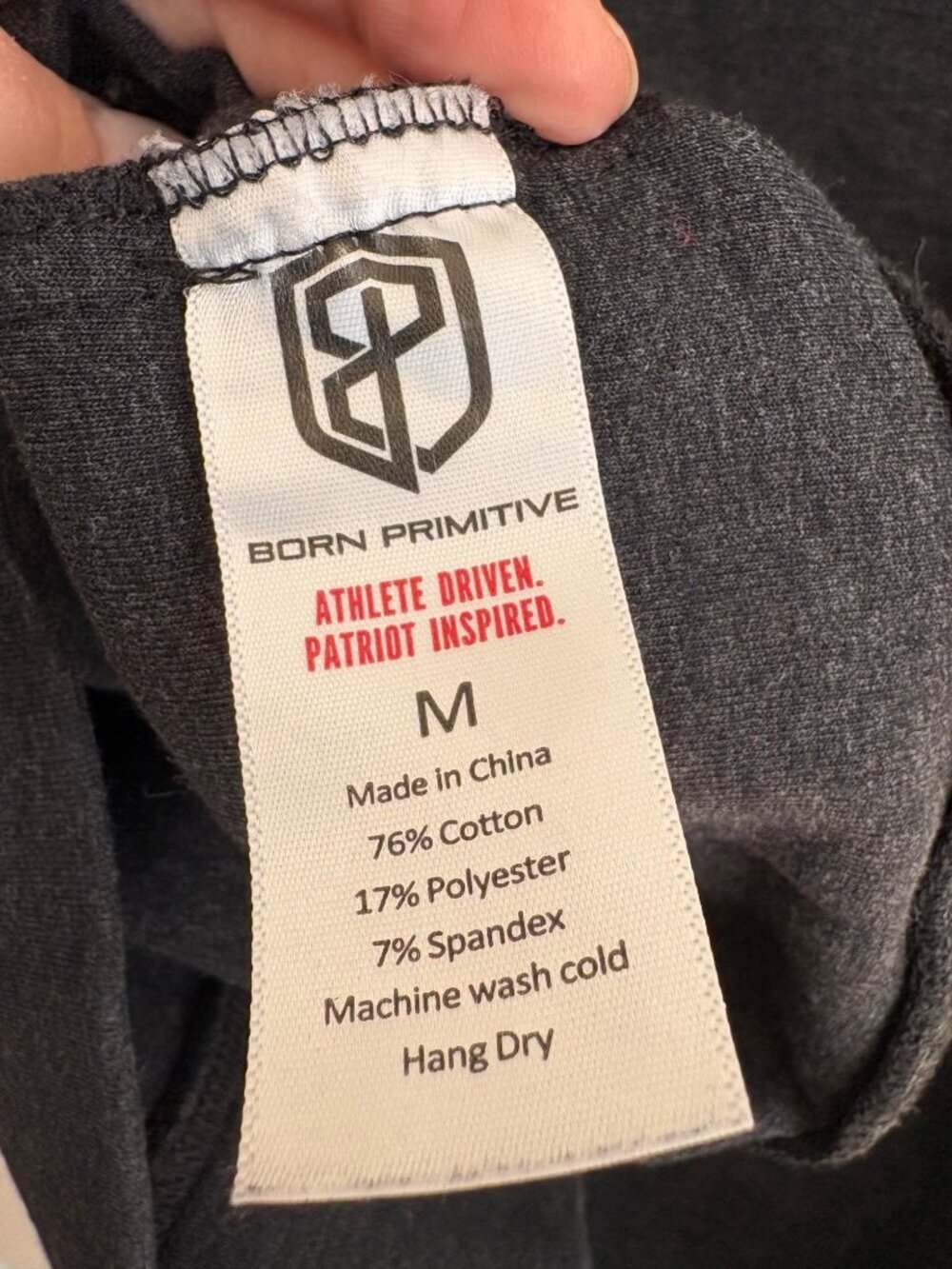 Born Primitive x Savage Barbell Hoodie Pullover Athletic Charcoal Gray Size M - Picture 6 of 8